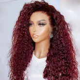 Perruque Brésilienne Deep Wave HD Lace  – Burgundy #99J